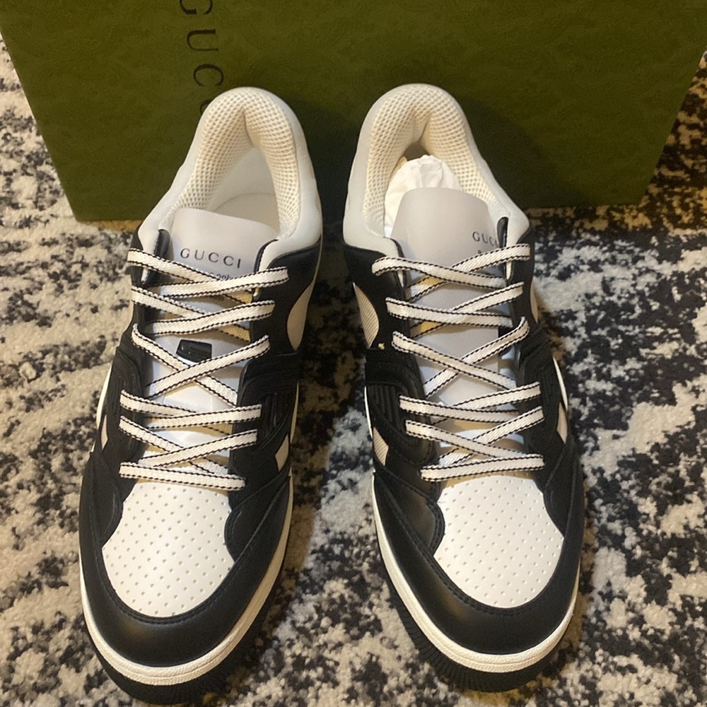 Gucci Men’s Basket low-top sneakers Black/White - Picture 12 of 16